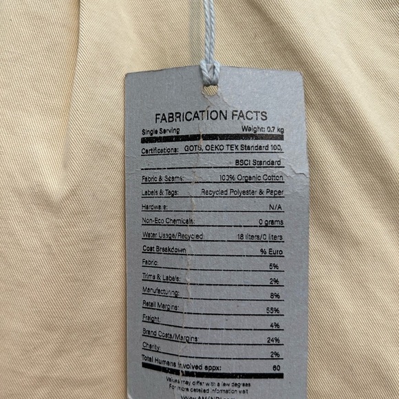 𝅺amendi GUNNAR MID RISE CHINO PANTS IN cream 34x32 - Picture 13 of 16